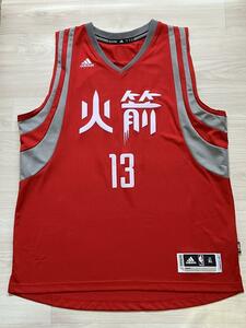 【美品】 NBA ジェームス・ハーデン ROCKETS ヒューストン・ロケッツ HARDEN #13 adidas アディダス ユニフォーム ジャージ バスケ XL