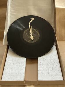 レコード盤スタイルの掛け時計 動作確認済み 昭和からの未使用長期保管品