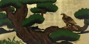 漆絵　狩野探幽の名作「松に鷹図」 NH62