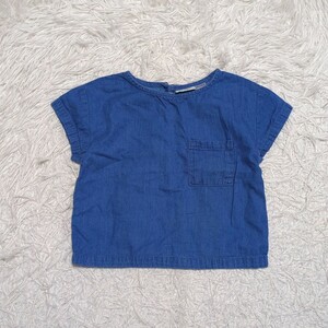 【送料無料】ZARA　ザラ　デニム地　半袖　トップス　92cm　18-24month　ベビー　子供服