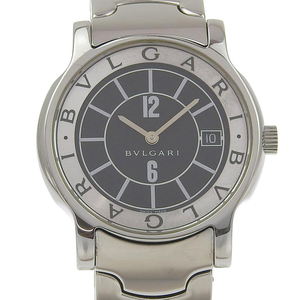 BVLGARI ブルガリ ソロテンポ ST35S 腕時計 SS クオーツ アナログ表示 メンズ 黒文字盤【I130124002】中古
