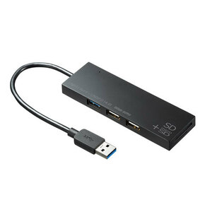 【5個セット】 サンワサプライ USB3.1+2.0コンボハブ カードリーダー付き ブラック USB-3HC316BKNX5 /l