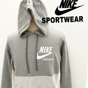 【1500円スタート】NIKE ナイキ パーカー グレー アメカジ トレーナー SPORTSWEAR 古着 vintage ヴィンテージ プルオーバー ロゴ 美品 