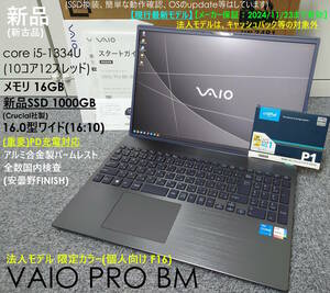 新品 法人モデル限定色 最新モデル VJBM11 VAIO PRO BM corei5-1334U メモリ16GB 新品SSD1TB（1000GB） office2021