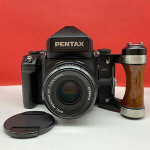 □ 防湿庫保管品 PENTAX 67II ボディ 中判フィルムカメラ smc PENTAX67 90mm F2.8 レンズ 動作確認済 木製グリップ ペンタックス