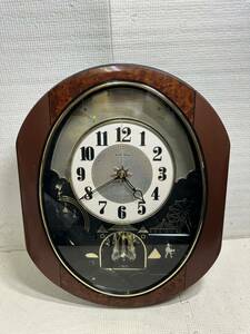 RHYTHM リズム時計工業 Small World 電波時計 掛時計 4MN428RH　仕掛け時計　中古現状品