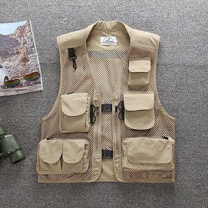 ☆フィッシングベスト ベスト 登山服 ベスト メッシュベスト メンズ アウトドアウェア カメラマン LB428