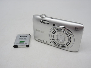 ★sz1620　Nikon　コンパクトデジタルカメラ　COOLPIX S3600　シルバー　ニコン　クールピクス　デジカメ　動作確認済　送料無料★