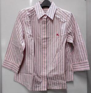 BURBERRY バーバリー ピンク 七分袖 シャツ ストライプ ピンク サイズ：48 【サ913】