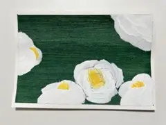 アクリル画 牡丹 花 植物 アート 絵画 ハンドメイド 原画 1点限り