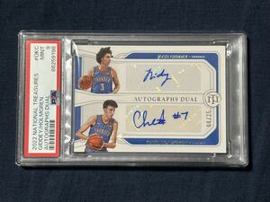 【25枚限定】2022-23 Panini National Treasures Chet Holmgren RC & Josh Giddey Dual Autograph PSA9