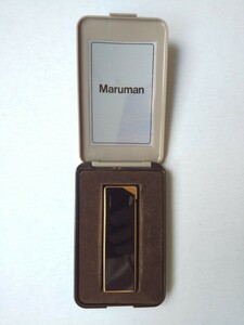 Maruman　マルマン　電子ガスライター　薄型　ブラック&ゴールド　昭和　レトロ　送料無料