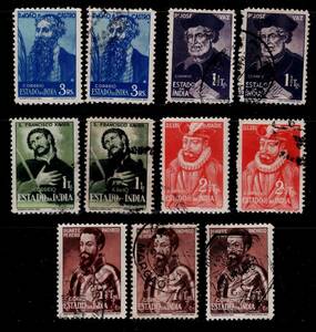 ★ポルトガル領・インド　1948年　有名人　 5種セット、2組、11枚