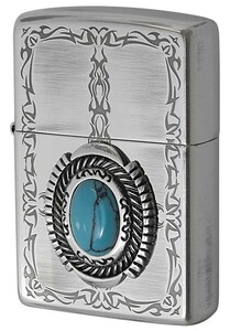 Zippo ジッポライター Turquoise Style ターコイズスタイル イミテーションストーン トライバル柄 80053 メール便可