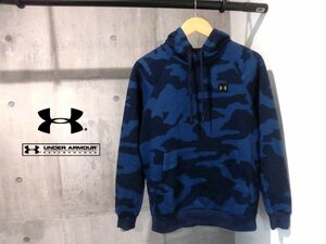 UNDER ARMOUR アンダーアーマー カモフラ 裏起毛 スウェット フーディM/プルオーバー パーカー/青迷彩/メンズ/1353914/程度良好