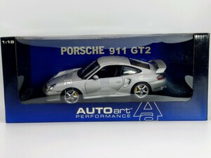 ★☆廃盤 AUTOart ポルシェ 911 GT2 2002 1/18 オートアート 開閉ギミック多数 シルバー PORSCHE 希少★☆