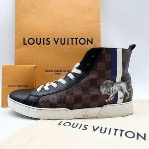 激安！1円 【希少 極美品】 LOUIS VUITTON ルイヴィトン チャップマンブラザーズ メンズ スニーカー ハイカット ダミエ 獅子 PVC レザー 