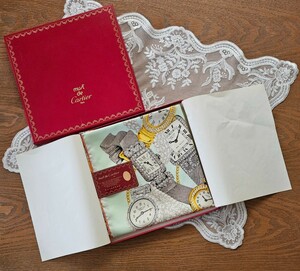 Cartier カルティエ 大判 シルク スカーフ 時計 新品