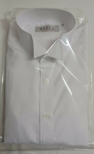 (未使用品) 日本製 紳士 ウィングカラー シャツ 白 長袖 ウェディング パーティ 倉庫保管品 衣装 m01