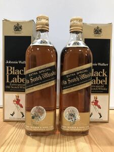 未開栓JOHNNIE WALKER ジョニーウォーカー ブラックラベル エクストラ スペシャル古酒 / 43% 760ml 箱付 2本まとめて