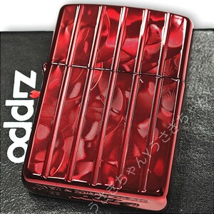 zippo☆アーマー☆両面加工☆ランダムスピンカット☆レッド☆ジッポ ライター