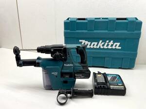 T-40　makita マキタ 充電式ハンマドリル HR244D ＆ 集塵システム DX01 バッテリー1個 +充電器+ドリル替多数+ケース セット 電動工具