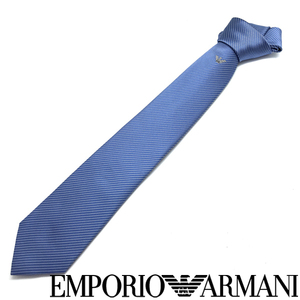 EMPORIO ARMANI ネクタイ エンポリオアルマーニ ブランド シルク ストライプ ライトブルー 【剣先幅：7.5cm】 340275-624-00931