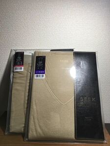 新品　高級仕様SEEK 紳士プレミアムアンダーウエア　VネックTシャツ、タイツ(メンズ) セット格安出品　サイズL 送料無料