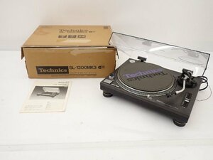 Technics テクニクス ダイレクトドライブ DJターンテーブル レコードプレーヤー SL-1200MK3 元箱/説明書/カートリッジ付 ∽ 6E355-1