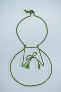 扇子掛 組紐 瓢形 緑色 茶道具 扇子掛け 瓢型 04-4123