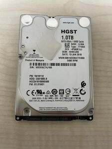 ほぼ未使用 AVコマンド対応 HGST 2.5インチHDD 1TB