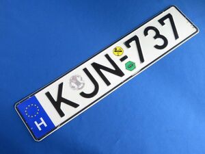 ●レア ハンガリー H ユーロ ナンバープレート ライセンスプレート 直輸入 1枚 KJN-737 Hungary