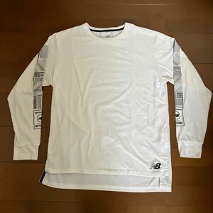 ☆new balance☆ニューバランス 長袖 Tシャツ ロングスリーブ トレーニング ランニング 白 L NBDRY