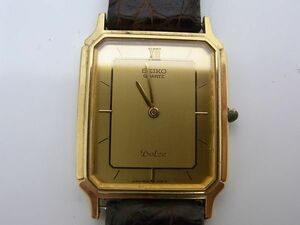 1円 セイコー SEIKO ドルチェ Dolce スクエア 9520-5140 ゴールドカラー メンズ クォーツ 腕時計
