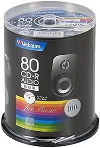 Verbatim バーベイタム 音楽用 CD-R 80分 100枚 ホワイトプリンタブル 48倍速 MUR80FP100SV1