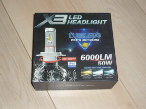 PHILIPS X3 LED KIT HEADLIGHT ヘッドライト LEDバルブ ランプ H4 HI/LO 50W 6000LM 未使用 保管品 6500k 3000k/8000k 2色 変更 フィルム付