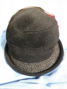 《未使用》maxim マキシン 毛　カシミヤ　絹　アンゴラ ハット 帽子 黒 ブラック系　日本製 