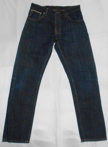 Nudie Jeans ヌーディージーンズ　SHARP BENGT　ORG.DRY SELVAGE　デニムジーンズ　赤耳　イタリア製　W32