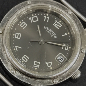 エルメス クリッパー デイト クォーツ 腕時計 CL4.210 レディース 未稼働品 現状品 ブランド小物 HERMES