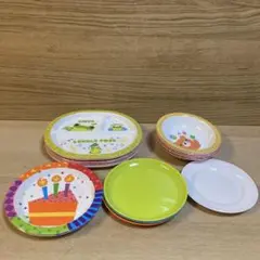 (A)ランチプレート プラスチック製食器 子供用  子供用食器セット(100)