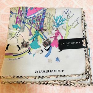 【人気柄】新品/BURBERRY/女の子/ハンカチ/正規品/未使用/即決あり/匿名発送/バーバリー/ノバチェック/女性/犬/ピンク/58cm/シルク混/傘