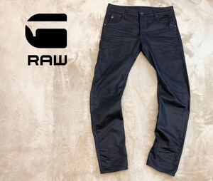 新品同様！￥22,000【G-STAR RAW】ジースターロウ「ARC 3D SLIM」立体裁断 ストレッチデニム ブラックジーンズ 黒 W34