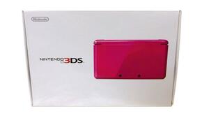 美品 動作品 ニンテンドー 3DS NINTENDO グロスピンク 本体 完品 ACアダプター 充電台 タッチペン SDカード 4GB 箱付き 任天堂 ゲーム機