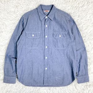 【美品】JELADO ジェラード シャンブレー ワークシャツ インディゴ ブルー XL