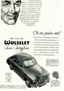 ◆1956年の自動車広告　ウーズレー1　BMC　WOLSLEY