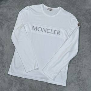 １円　極美品　モンクレール　MONCLER 長袖Tシャツ 長袖 ロンT メッシュタグ　ホワイト　Mサイズ カットソー 白 
