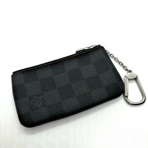 美品 LOUIS VUITTON ルイヴィトン コインケース 小銭入れ ダミエグラフィット ポシェット クレ エベヌ キーフック メンズ レディース