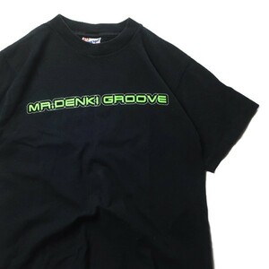 激レア! 90s USA製 電気グルーヴ MR.DENKI GROOVE ロゴ プリント バンド Tシャツ ブラック 黒 Lサイズ キッズ ツアーグッズ 当時物 希少