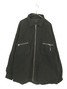 古着 90s USA製 Patagonia 名作 シンチラ フリース フルジップ シャツ ジャケット 黒 XL 古着
