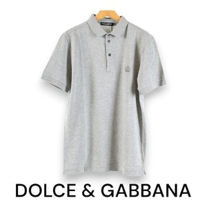 ドルチェ＆ガッバーナ　ポロシャツ　クラウンロゴ　グレー　48　DOLCE & GABBANA